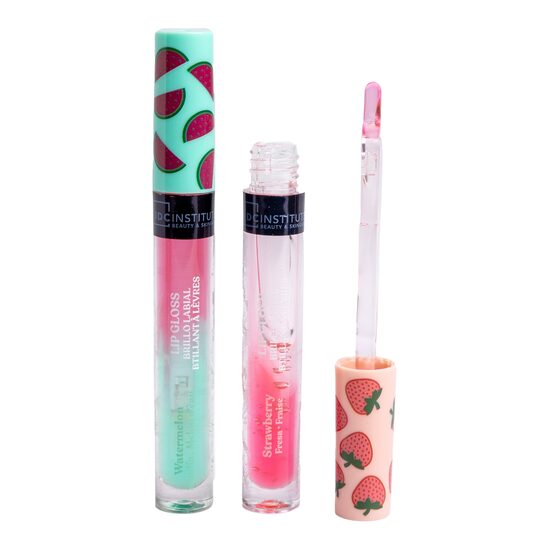 Set 2 luciu de buze cu aroma de capsuni si pepene verde 26029, IDC Institute, 7 ml [1]