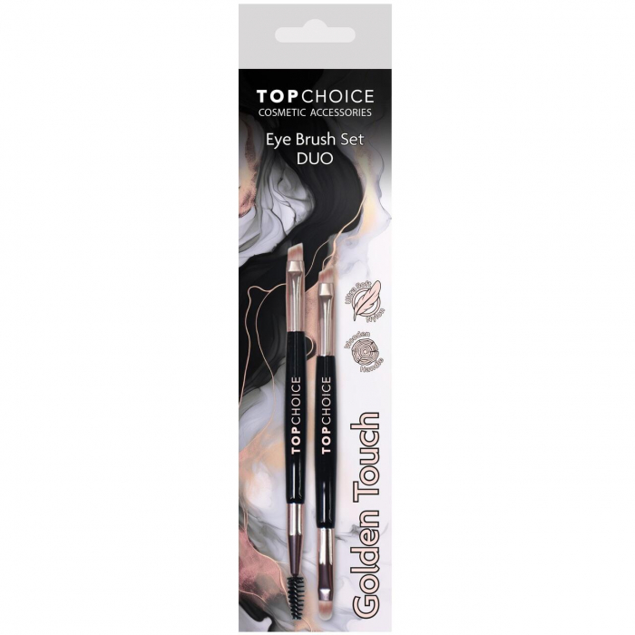 Set 2 pensule de machiaj pentru sprancene Golden Touch Duo, 38679, Top Choice [2]