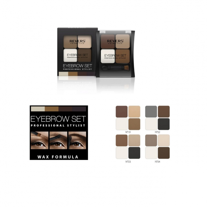 Set 24 bucati Kit fard de sprancene cu 4 culori, Professional Stylist, Revers [2]