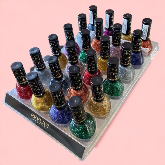 Set 24 bucati lac de unghii Icon Glitter, Revers [2]