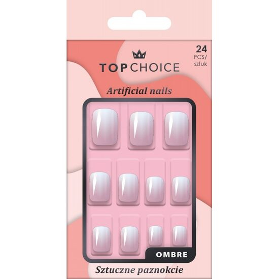 Set 24 unghii artificiale Ombre, roz, Top Choice, 78446 [1]