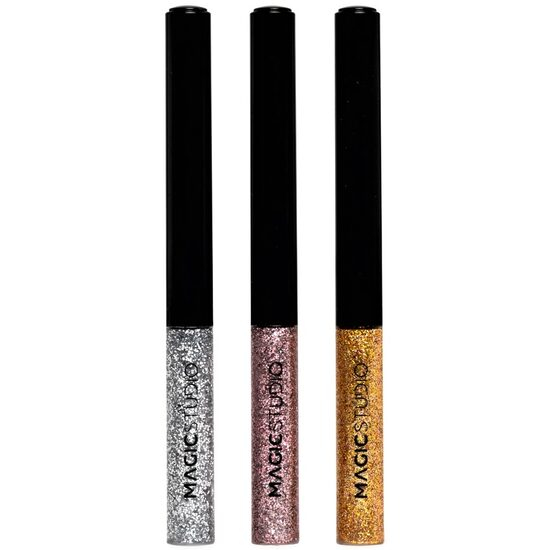 Set 3 bucati Eyeliner liquid Glitter Magic Studio 24192, argintiu, auriu, roz, 10.5 ml [1]