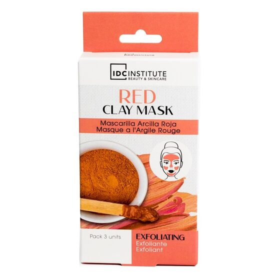 Set 3 Masti faciale exfoliante cu argila rosie IDC Institute 90106 3x7 g [1]