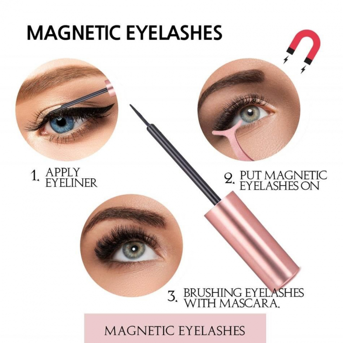 Gene false magnetice 3D, 3 perechi, cu tus magnetic si aplicator [6]