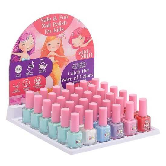 Set 36 bucati lac unghii Kids Catch the Wave of Colors, Water-Based Collection, Wild&Mild, 66622 [1]