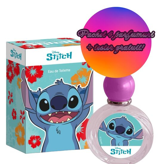 Set 4 x Apa de toaleta pentru copii Stitch 1272, 50 ml + Tester Gratuit [1]
