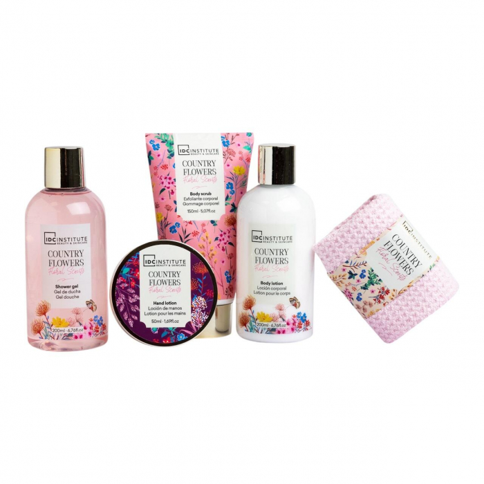 Set 5 produse de ingrijire Country Flower cu suport ceramic, IDC Institute 56232, 240 ml [2]