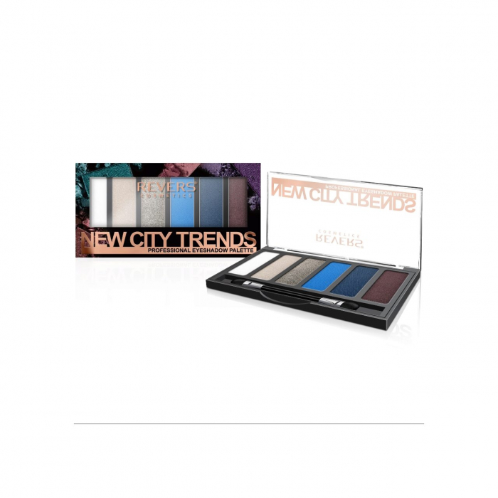 Paleta fard de pleoape cu 6 culori New City Trends, Revers, NR.5, albastru [2]