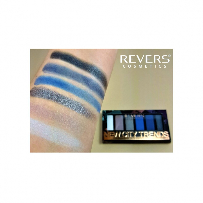 Paleta fard de pleoape cu 6 culori New City Trends, Revers, NR.5, albastru [3]