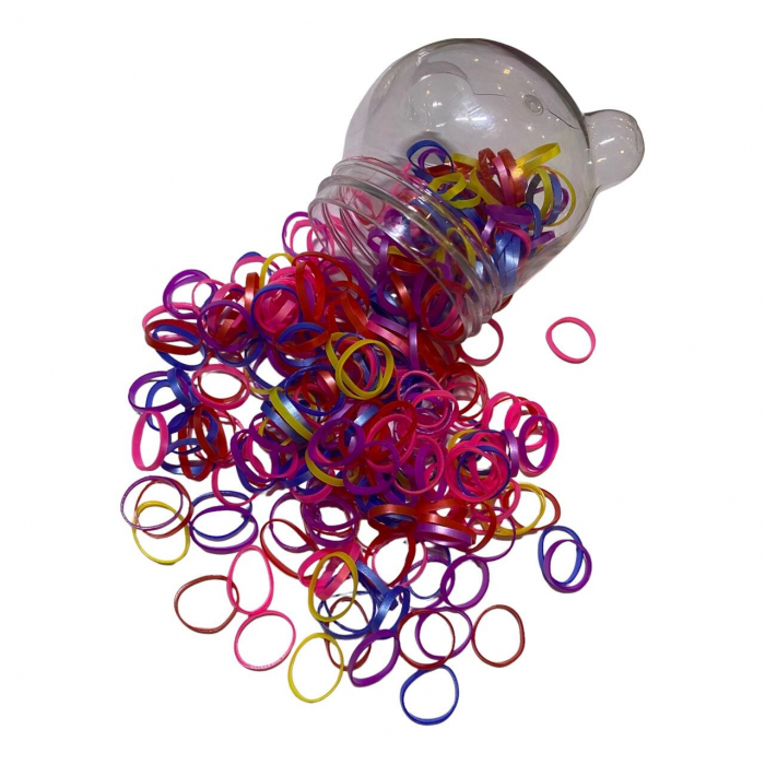 Set accesorii par copii, cu elastic par silicon colorat si clamute) [6]