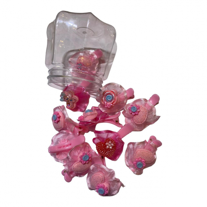 Set accesorii par copii, cu elastic par silicon colorat si clamute) [5]