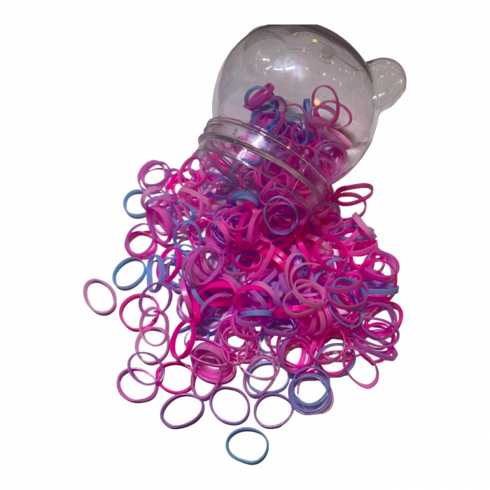 Set accesorii par copii, cu elastic par silicon colorat si clamute) [4]