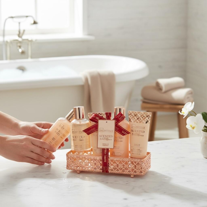 Set baie Scented Bath Bronze Vanilla & Coconut, IDC Institute, 4 piese, 44015 [4]