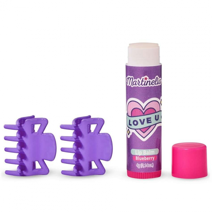 Set balsam de buze cu aroma de coacaze si 2 agrafe asortate Crush Martinelia 11101B, 4 g [2]