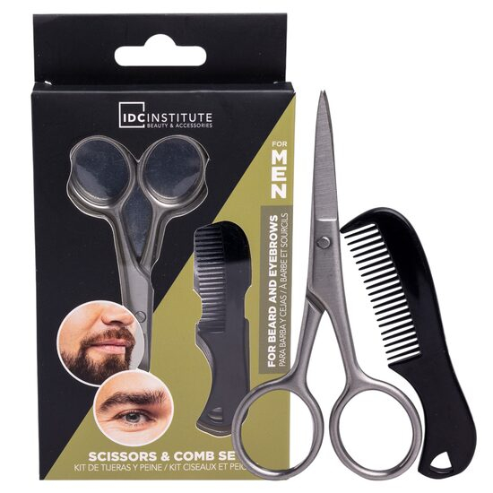 Set barbati, foarfeca si pieptan pentru ingrijire faciala, 90300, IDC Institute [1]