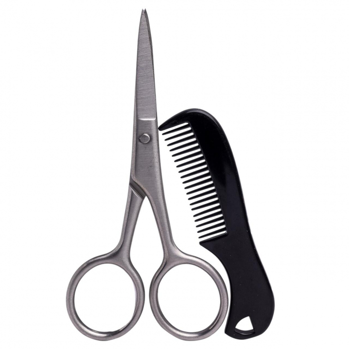 Set barbati, foarfeca si pieptan pentru ingrijire faciala, 90300, IDC Institute [4]