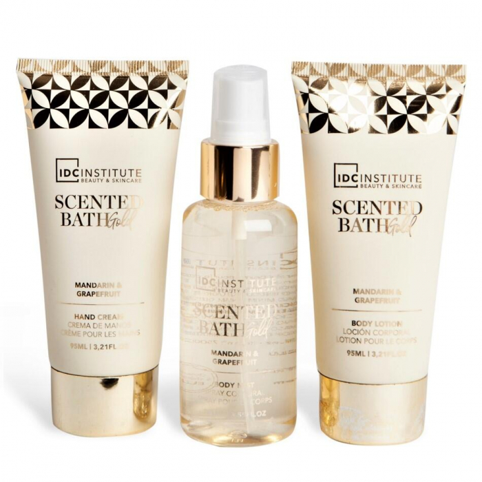 Set body mist, crema maini si lotiune corp Scented Bath Gold Hand Care, IDC Institute 42132, 295 ml [2]