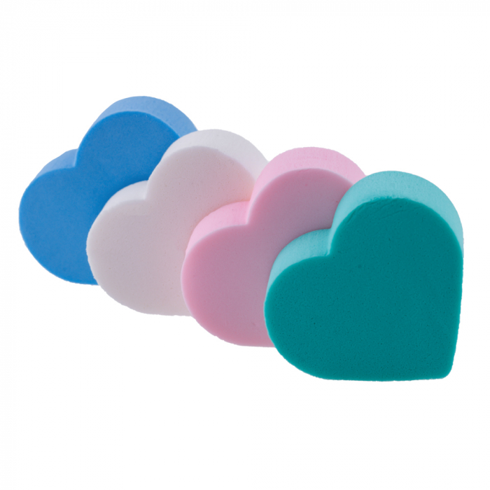 Set bureti Beautyblender, pentru aplicarea fondului de ten, in forma de inima, 4 buc [3]