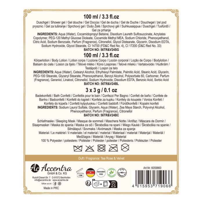 Set cadou baie Romantic Dreams cu mască de somn, Accentra, 60598606059860 [3]