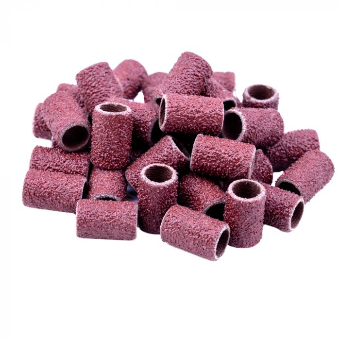 Set cilindri abrazivi Lila Rossa, inele smirghel cu granulatie 120, 100 buc [3]