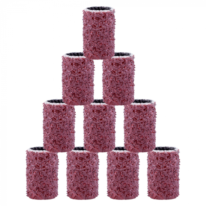 Set cilindri abrazivi Lila Rossa, inele smirghel cu granulatie 80, 100 buc [3]