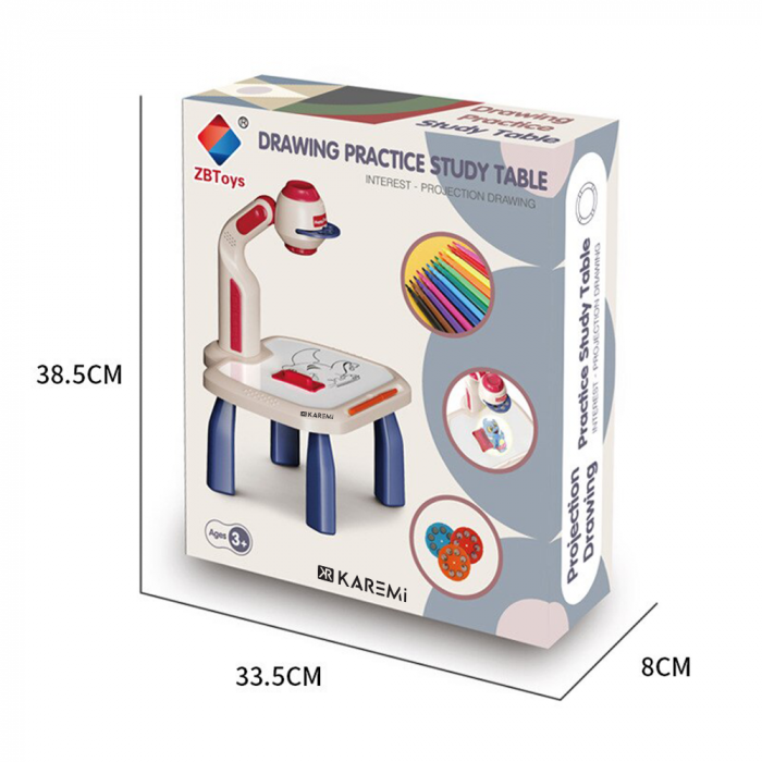 Set creativ pentru desen Karemi, cu proiector si accesorii incluse, joc educativ, 3-8 ani [4]