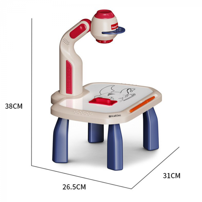 Set creativ pentru desen Karemi, cu proiector si accesorii incluse, joc educativ, 3-8 ani [3]
