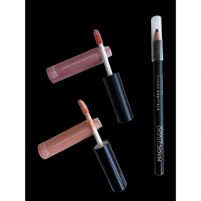 Set creion si fard lichid de pleoape Matte & Metal Magic Studio Roz 60751N1 [3]