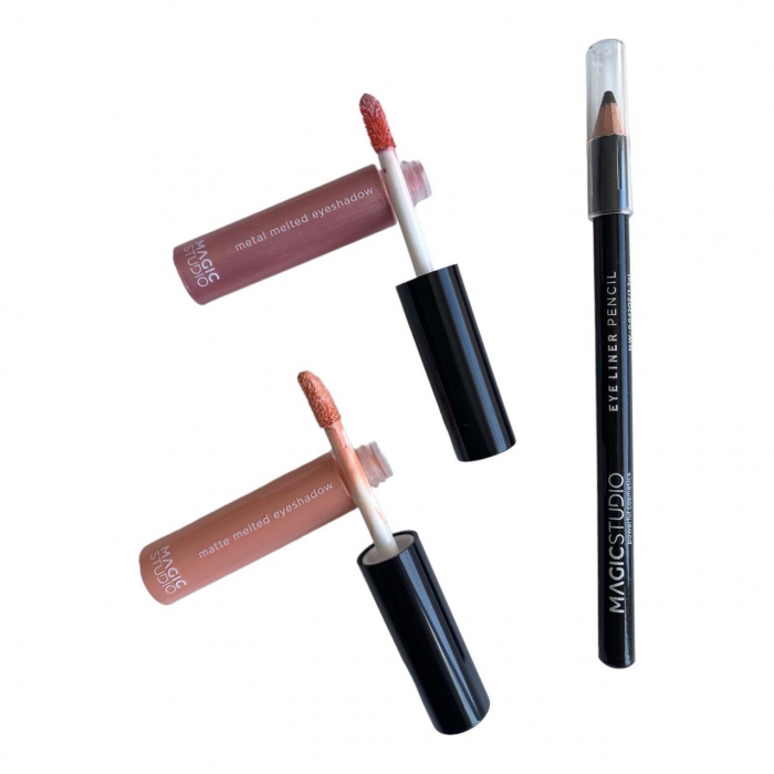 Set creion si fard lichid de pleoape Matte & Metal Magic Studio Roz 60751N1 [4]