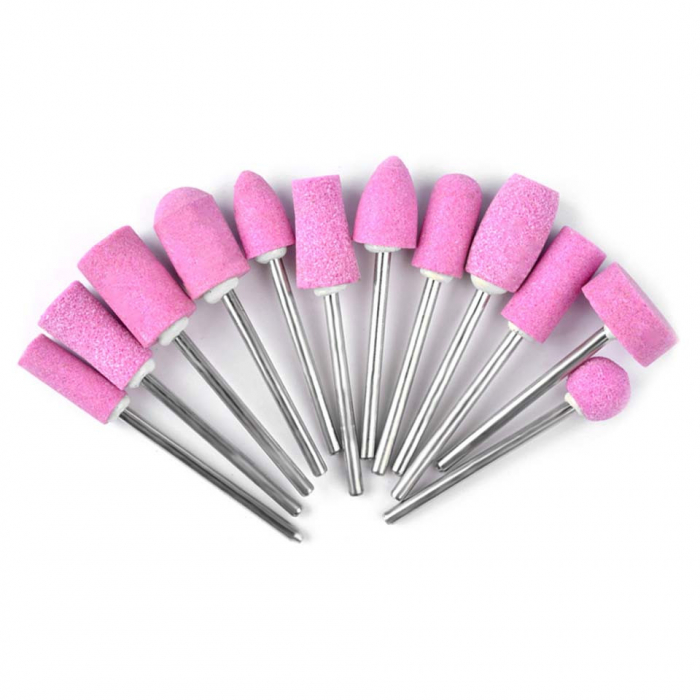 Set de 12 capete pentru freza, din ceramica, roz [4]