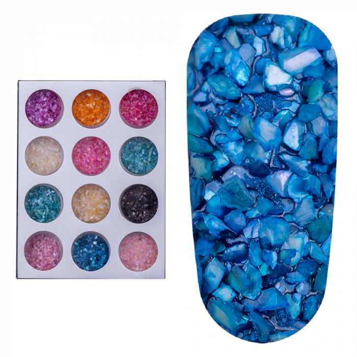 Set decor unghii, Lila Rossa, model piatra pisata, multicolor [9]