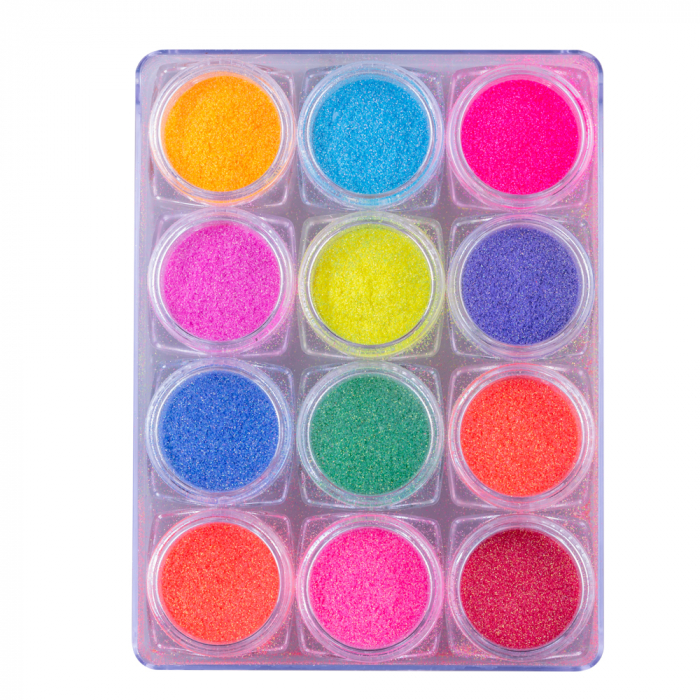 Set decor unghii, Lila Rossa, sclipici cu efect neon [5]