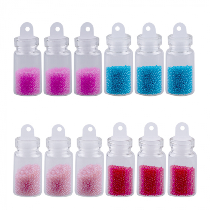 Set decor unghii, sticlute pietricele tip caviar, 12 buc, DU19-4 [5]