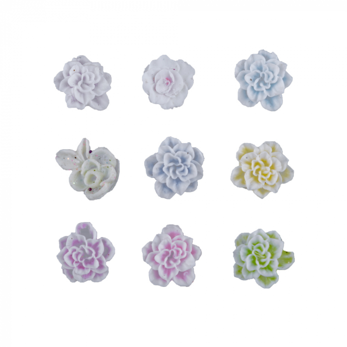 Set decoratiuni pentru unghii - trandafiri din silicon, 9 buc [2]