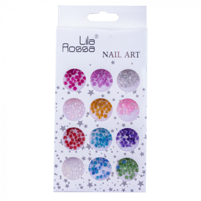 Set decoratiuni unghii, Lila Rossa, pietricele cu sclipici [5]