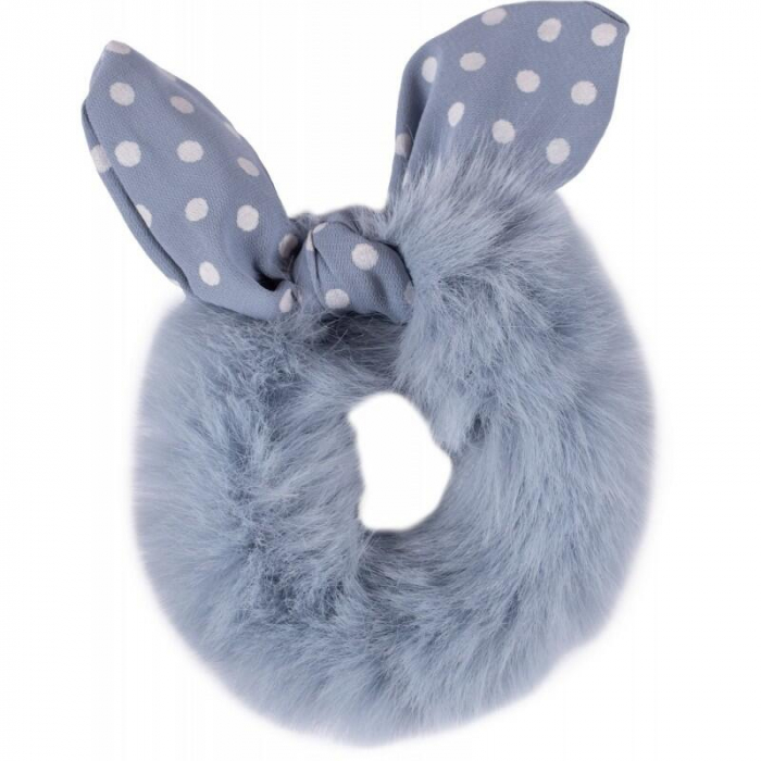 Set doua elastice de par Top Choice 25983, Puffy dots (1 roz + 1 gri) [3]