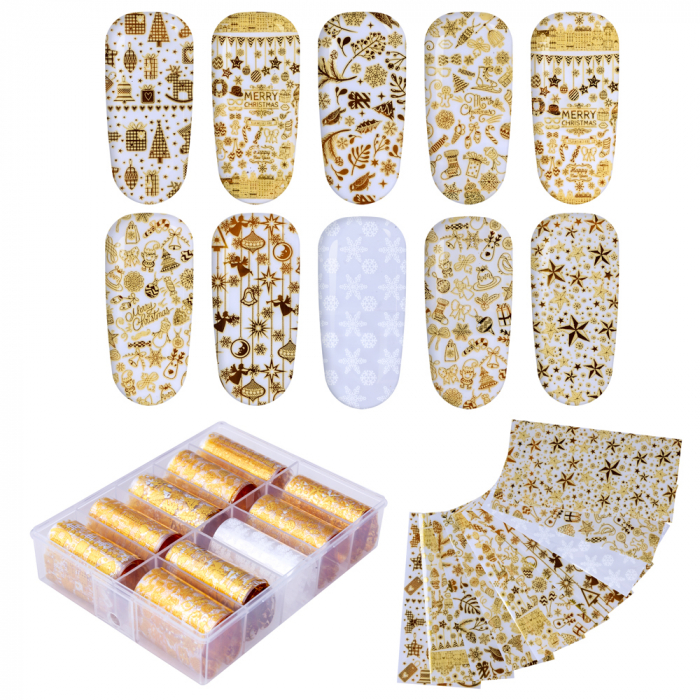 Set folii de transfer Lila Rossa, Gold Christmas Collection, 10 buc [7]