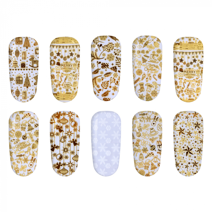 Set folii de transfer Lila Rossa, Gold Christmas Collection, 10 buc [5]
