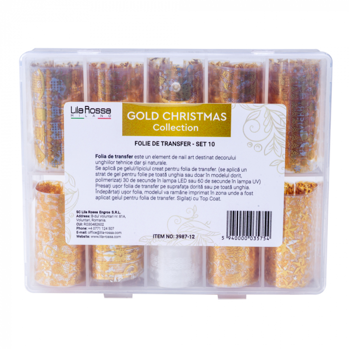 Set folii de transfer Lila Rossa, Gold Christmas Collection, 10 buc [6]