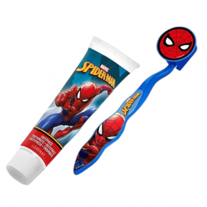 Set ingrijire dentala pentru copii, pahar, pasta de dinti, periuta si etui, Spiderman, 2567 [3]
