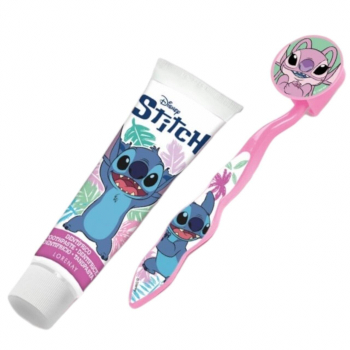 Set ingrijire dentala pentru copii, pahar, pasta de dinti, periuta si etui, Stitch, 1278 [3]