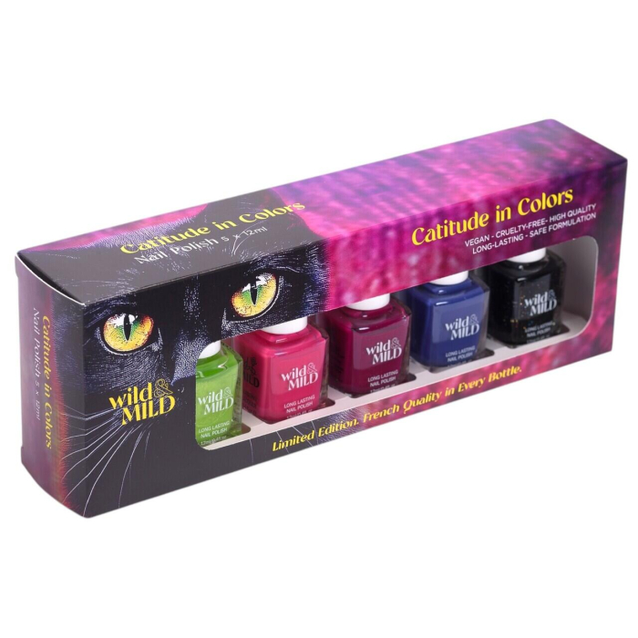 Set lac de unghii Catitude in Colors, 5 buc x12ml, 64703, Wild&Mild [4]