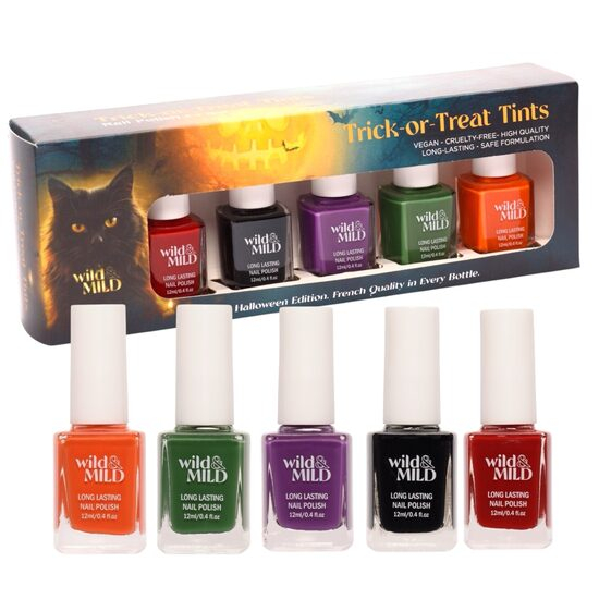 Set lac de unghii Trick or Treat Tints , 5x12ml Limited Edition – Halloween Edition, 63102, Wild&Mild [1]