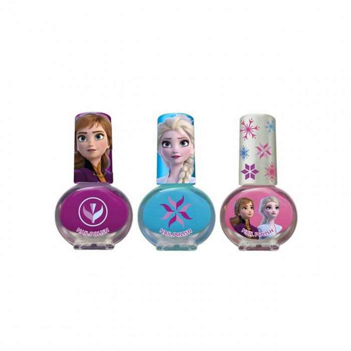 Set manichiura pentru fetite, cu 3 lacuri de unghii si modele de lipit pe unghii, Frozen [3]