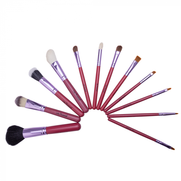 Set pensule makeup, Lila Rossa, in tub roz, 12 buc [3]