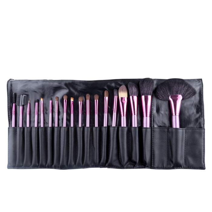 Set pensule makeup, Megaga, cu husa neagra, 18 buc [14]