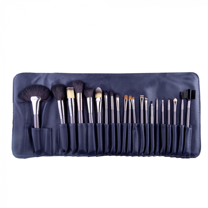 Set pensule makeup, Megaga, cu husa neagra, 21 buc [18]