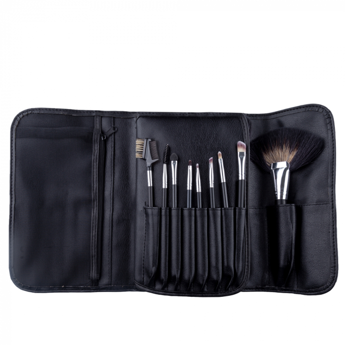 Set pensule makeup, Megaga, cu husa neagra, 22 buc [20]