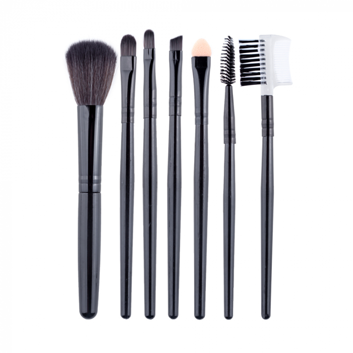 Set pensule makeup, Megaga, cu husa neagra, 7 buc [4]