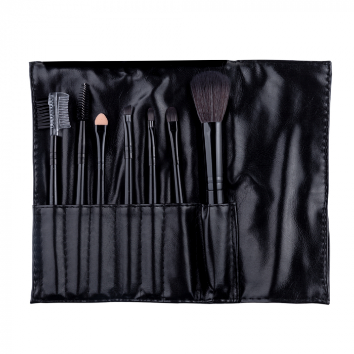 Set pensule makeup, Megaga, cu husa neagra, 7 buc [5]